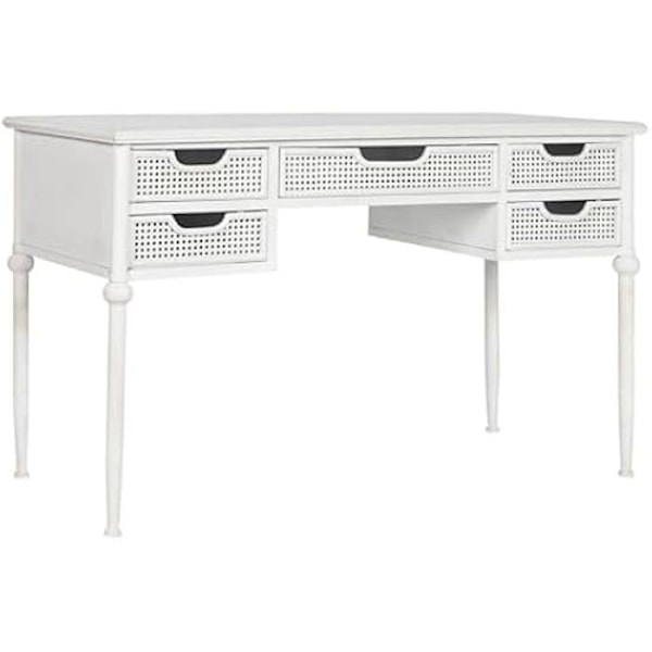 Skrivebord - HOME ESPRIT - Lige model - Hvid - Metal - 76 cm høj Flerfärgad
