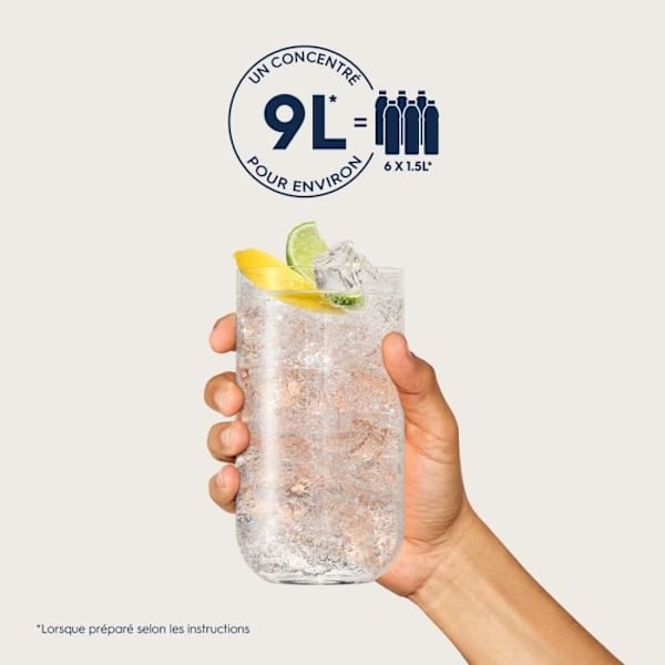 SODASTREAM-tiivisteet - 6 kpl sokerittomia limonaditiivisteitä - Jopa 54L juomia - 440 ml Vit