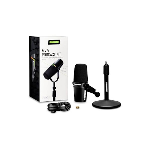 Shure MV7+ K med bordstander Dynamisk Mikrofon