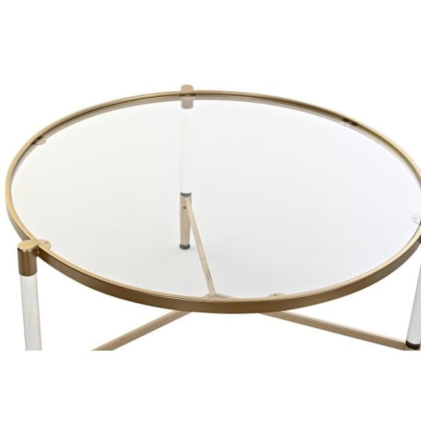Sidebord - Glamour - Metal og akryl - Hvid