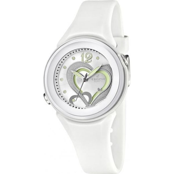 Montre Calypso Hvid K5576-1 til Pige - Calypso - Ur - Rem af resin - Lygtefunktion Vit