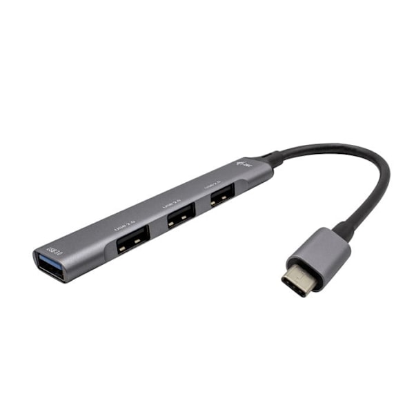 USB-C Hub - I-TEC - C31HUBMETALMINI4 - 1x USB 3.0 - 3x USB 2.0 - Metalli