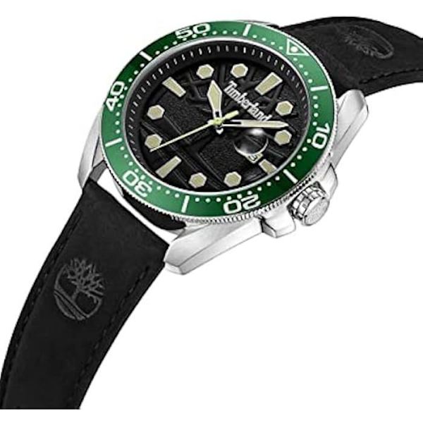 Analog klocka - TIMBERLAND - Carrigan TDWGB2230603 - Svart läder - Chic stil - För män Svart