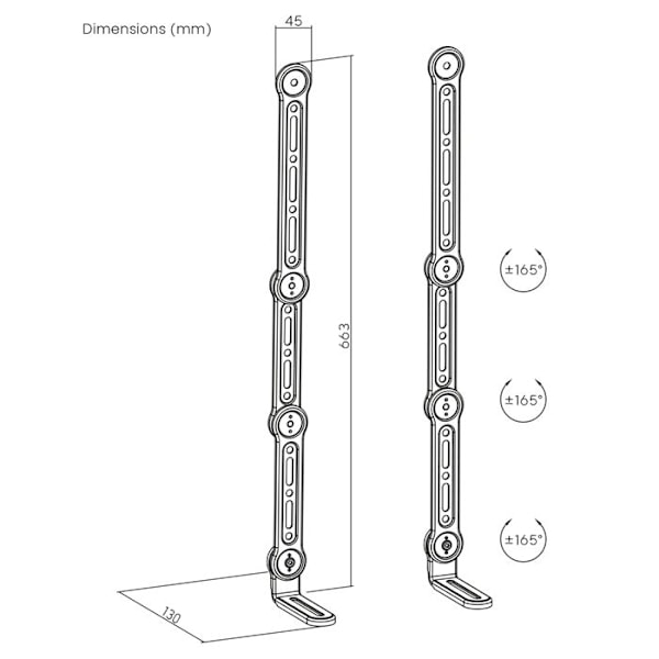 Universal støtte VESA Maclean MC-335 til soundbar, maks 15 kg