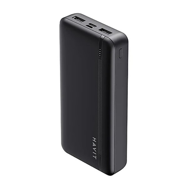 USB-C ekstern batteri, Micro-USB, 2xUSB, 20000mAh - Havit (PB91) - Sort Sort