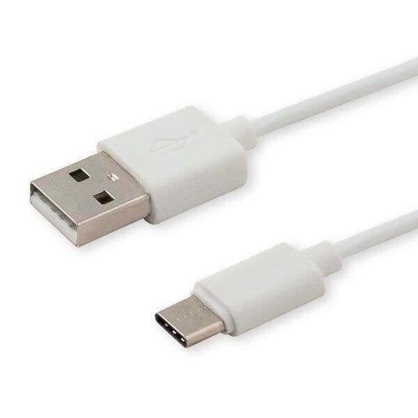 SAVIO USB-kaapeli 1 m USB 2.0 USB A USB C Valkoinen - CL-125