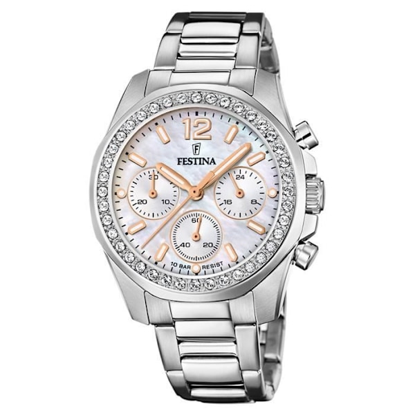 Ur - FESTINA - Regnbue - Rustfrit stål - Perlemorsskive - Chronograf