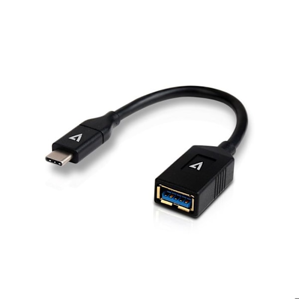 USB Type C Han-adapter - V7 - 10 cm - Sort - Thunderbolt 3 - USB 2.0 - USB 3.0