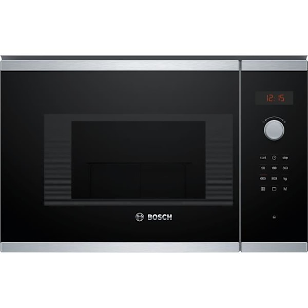 Mikroovn + indbygget grill - BOSCH - SER4 BEL523MS0 - Rustfrit stål - 20 l - 800 W - 8 autoprogrammer - 38,2 x 59,4 x 31,7 cm