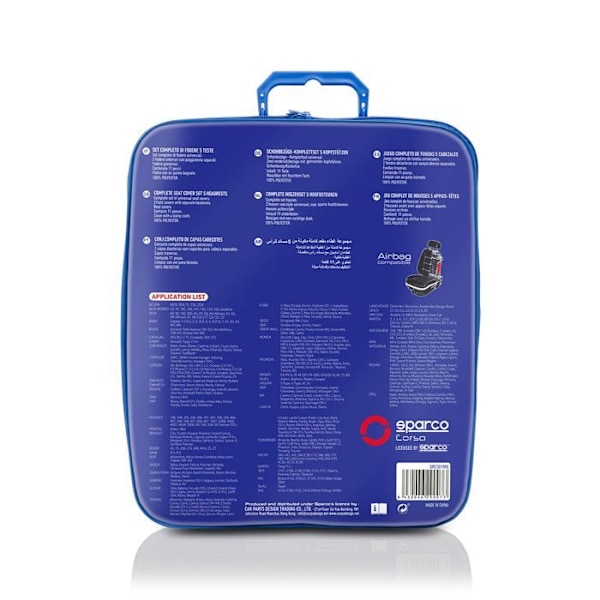 Sædeovertræk - Sparco - SP 90073 - Sort/Rød - 11 Stykker - Airbag Kompatibel Svart röd