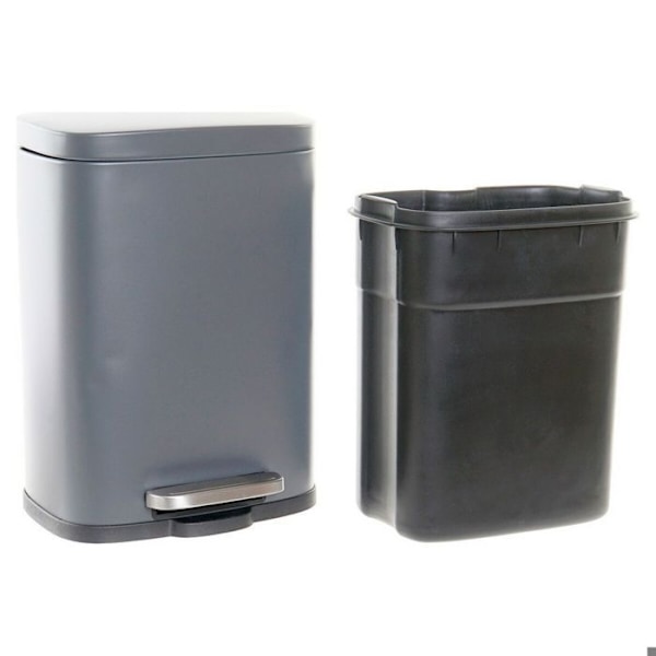 Grundläggande metall och polypropen papperskorg DKD Home Decor metallgrå