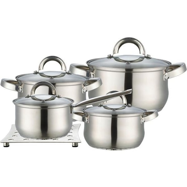 Köksset Induktion Rostfritt Stål. 9 st, Lock + Underlägg Maestro MR-2021 Plata 54623