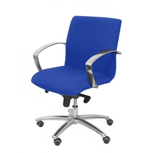 Ergonomisk receptionsstol med vippe- og højdejusterbar mekanisme Sæde og ryg betrukket med blåt BALI stof