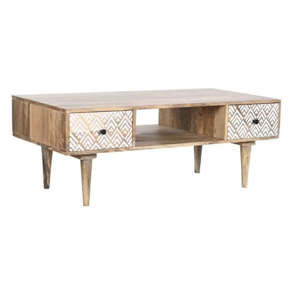 Boho stil sofabord - Item Home - Mango hvid - 120 cm - Naturlig