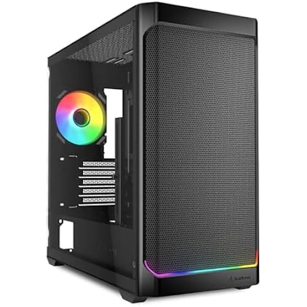 PC-kabinet mATX - SHARKOON - MK4W RGB - RGB-belysning - 4 forinstallerede blæsere - Sort Sort