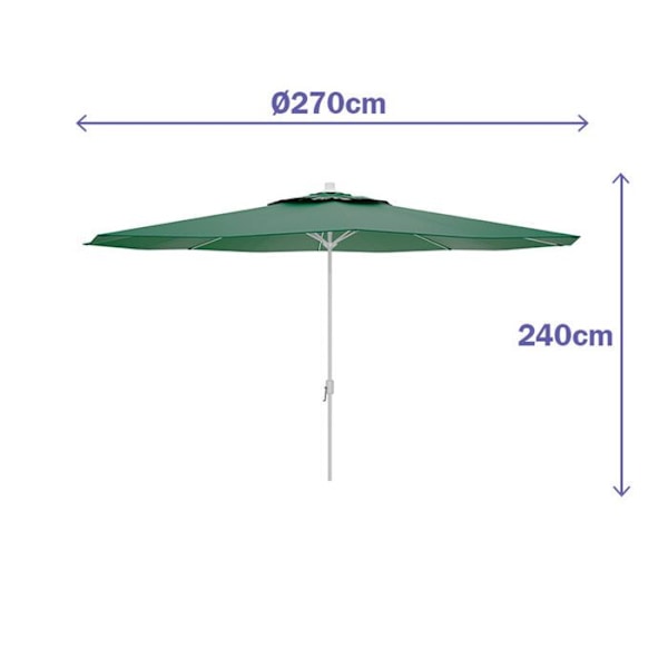 Marbueno Parasol Grøn Polyester Stål Ø 270 cm