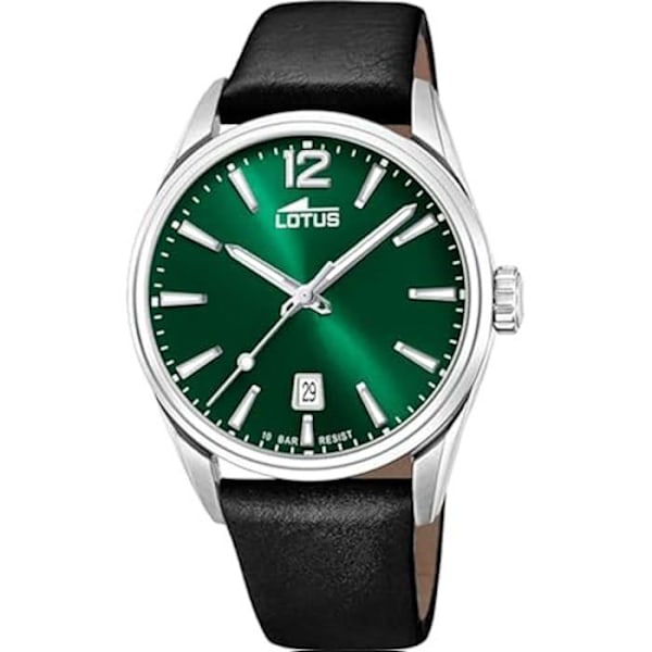 LOTUS Analog kvartsklocka för män med läderarmband 18693/4 Svart