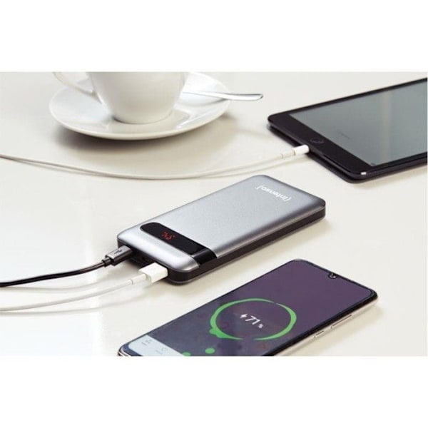Ekstra batteri - INTENSO - PD10000 - Lithium-polymer - 10000 mAh - Sort svart