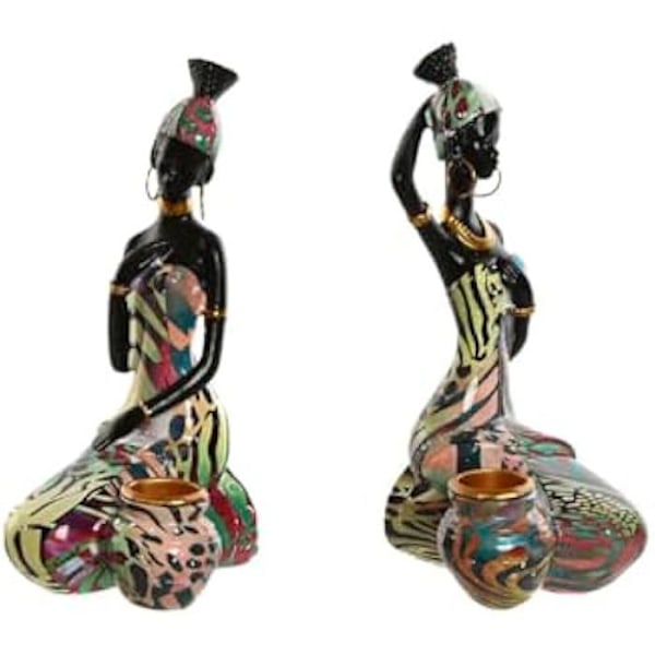Dekorativ figur - HOME ESPRIT - S3055379 - Flerfarvet - 2 enheder - 7 x 9 x 16,5 cm Flerfärgad