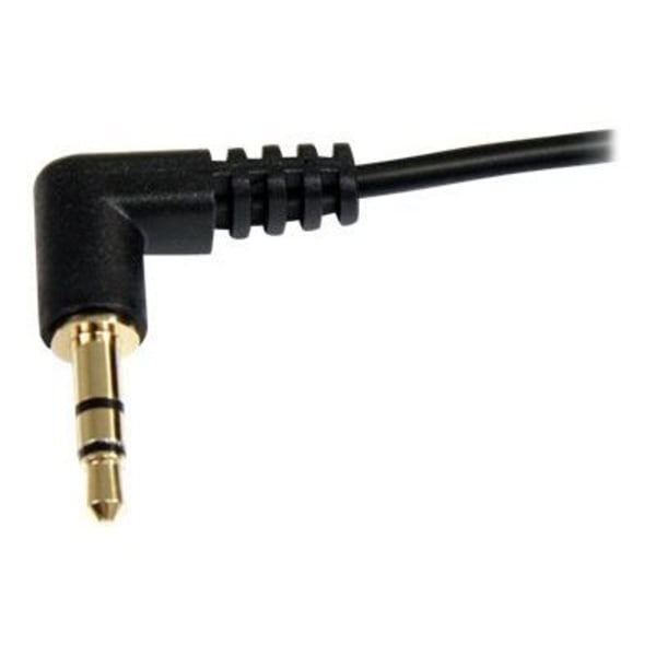 3,5 mm slankt højrevinklet stereolydkabel 90 cm - STARTECH - slankt stik - højrevinklede stik