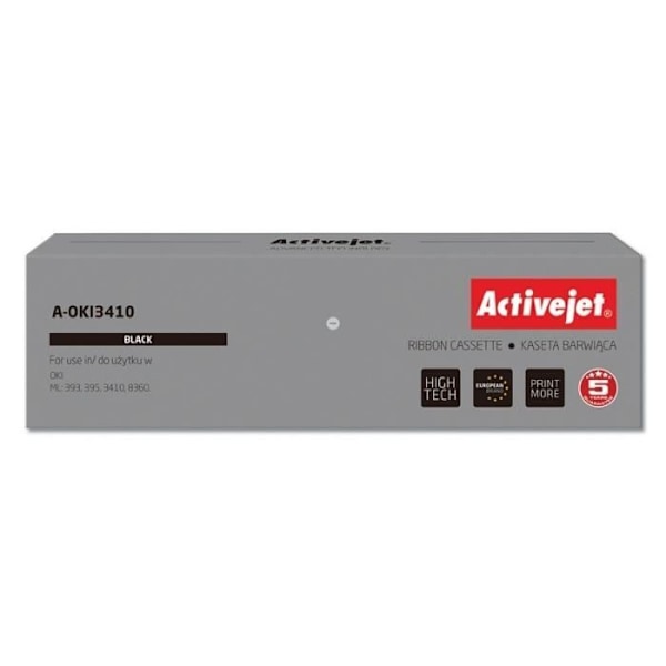 Activejet A-OKI3410 sortbånd til udskrivning sort