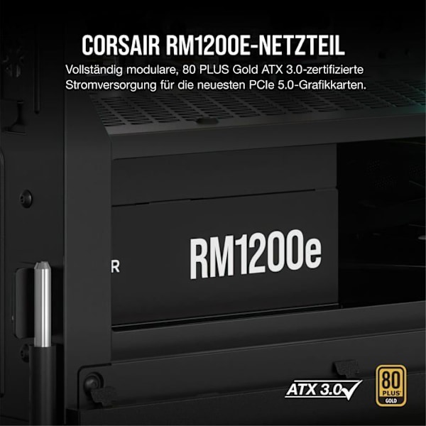 Alimentaatio ATX - CORSAIR - RM1200e (2023) - 1200W - Täysin Modulaarinen - Hiljainen