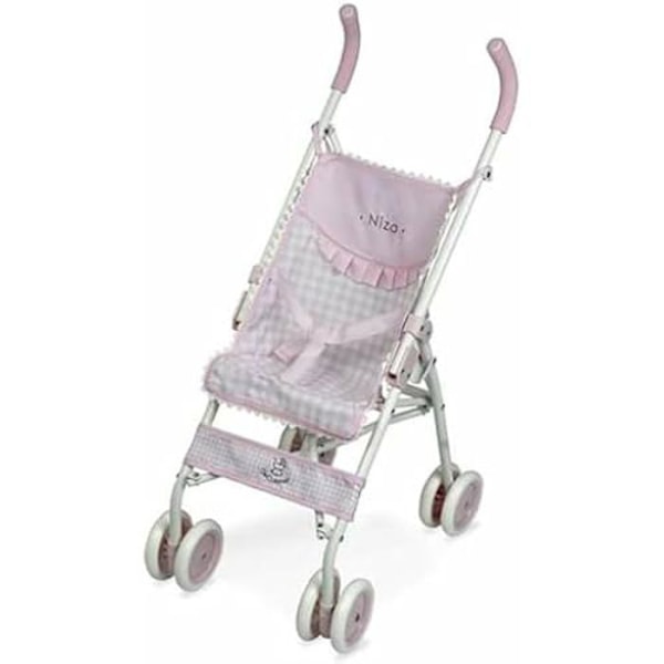 Barnvagn för dockor - DE CUEVAS TOYS - Modell 90146 - Rosa färg - Perfekt för barn - Realistiska detaljer Rosa