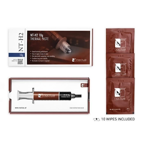 NOCTUA lämpötilaheitin, jossa on 10 puhdistusliinaa 10g (NT-H2-10)