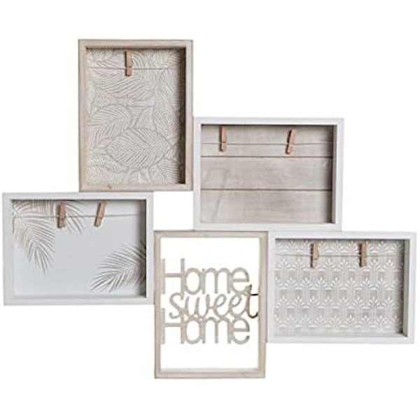 Billedramme - DKD Home Decor - Standard - MDF Træ - Hvid - 59 x 4 x 48 cm Vit