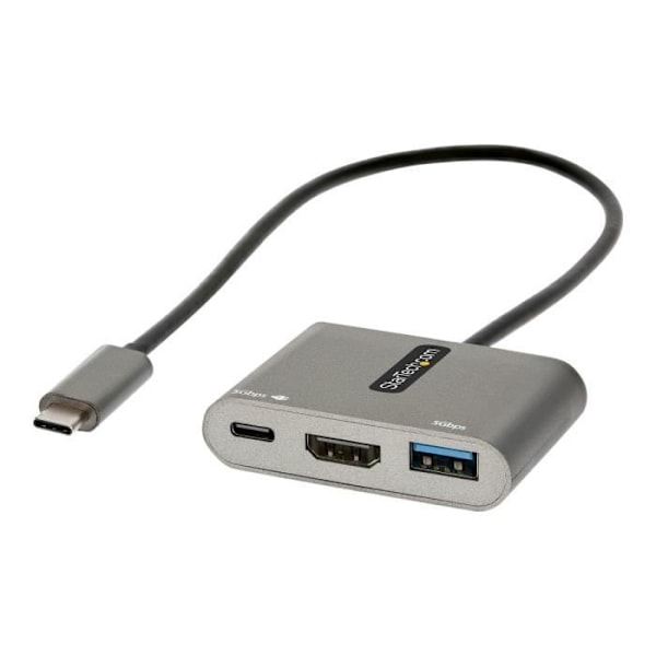 StarTech.com - CDP2HDUACP2 - USB-C-moniporttisovitin, USB-C - HDMI 4K, USB 3.0 -keskitin, telakointiasema