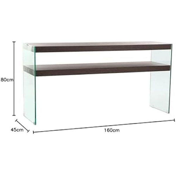 Sidobord - DKD HEMINNREDNING - Brun - MDF trä och glas - Mått 45x160x80 cm - Modern stil kastanj