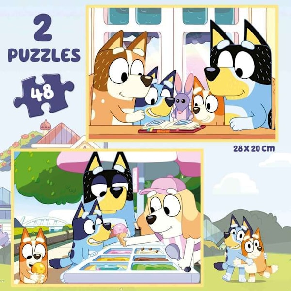 Bluey Suitcase 2 Pussel 48 bitar