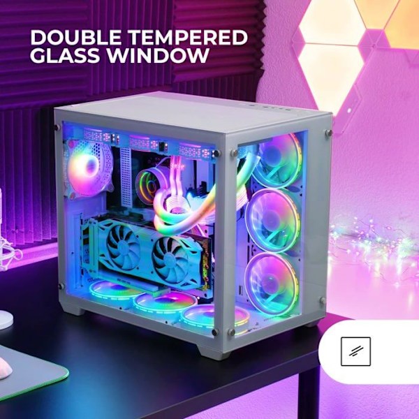 Tour Gaming Custom XXL E-ATX - Mars Gaming - MCV3 - Härdat Glas - Modulärt Ram - Vit