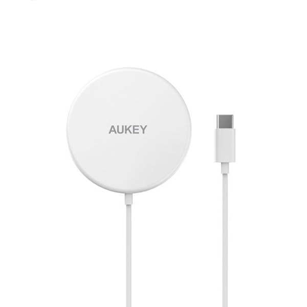 Aukey - Trådløs Qi-oplader Hvid