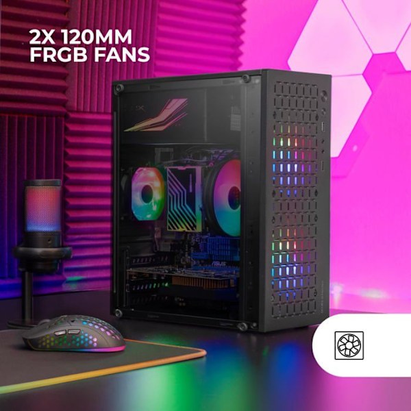 PC-fodral - MARS GAMING - MC-CORE - Ultrakompakt - 2x 120 mm FRGB-fläktar - Metal-Mesh Design