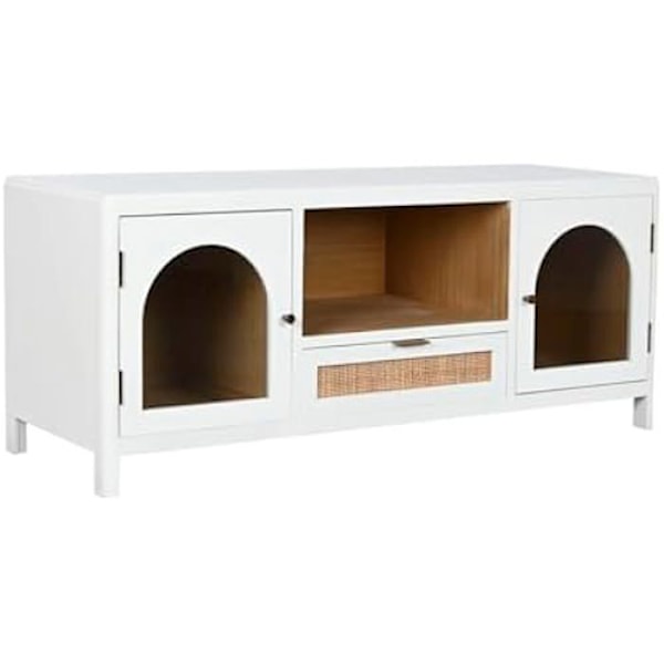 TV-møbel - HOME ESPRIT - Hvid - 120 x 40 x 50 cm - Paulownia træ - Nem montering Flerfärgad