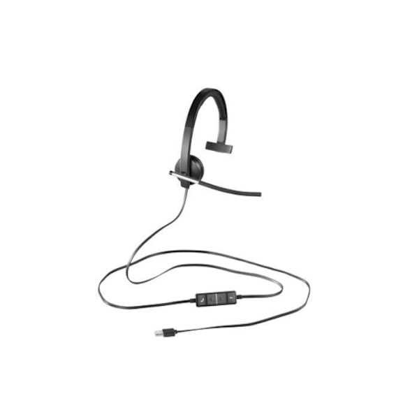 Logitech USB H650e -monokuulokkeet - langallinen, pikakäyttösäätimet ja joustava mikrofonipuomi