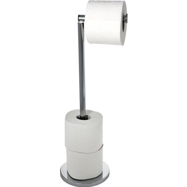 WENKO 2-i-1 toiletpapirholder, toiletpapirholder og toiletpapirholder, stål, 21x55x17 cm, blank