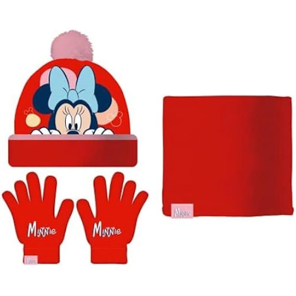 Disney MN Red-Set Gorro/Buff/GUA 44/46, WD14738 Röd