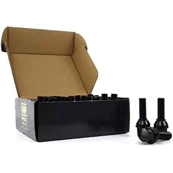 Skrue - OMP - Pakke med 20 - DIN 10,9 - Hex 17/19 - M14 x 1,5 - Sort Svart