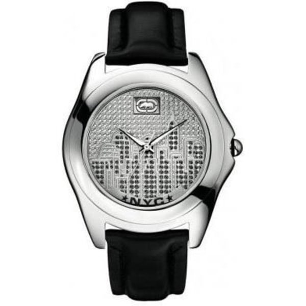 Ur - Marc Ecko - THE ECKO CITY E08504G3 - Kvarts - Analog - Sort læder Sort, Sølv