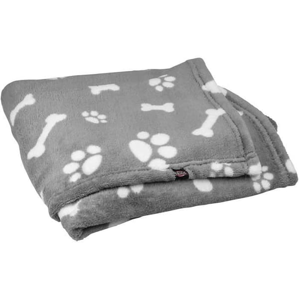 Hundtäcke - Trixie - Kenny - 100 x 75 cm - Polyester - Tvättbart i 60 grader grå vit