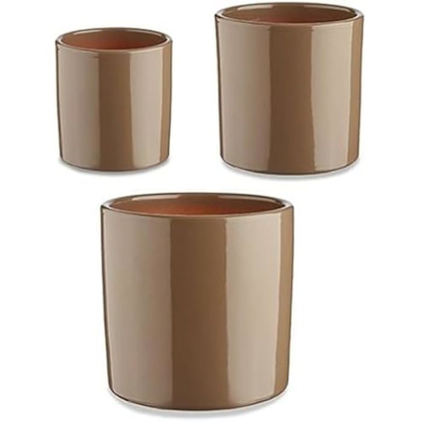 Set med krukor - IBERGARDEN - Cylinder - Ø 14 cm, Ø 17 cm, Ø 22 cm - Flerfärgad - 3 stycken mångfärgad