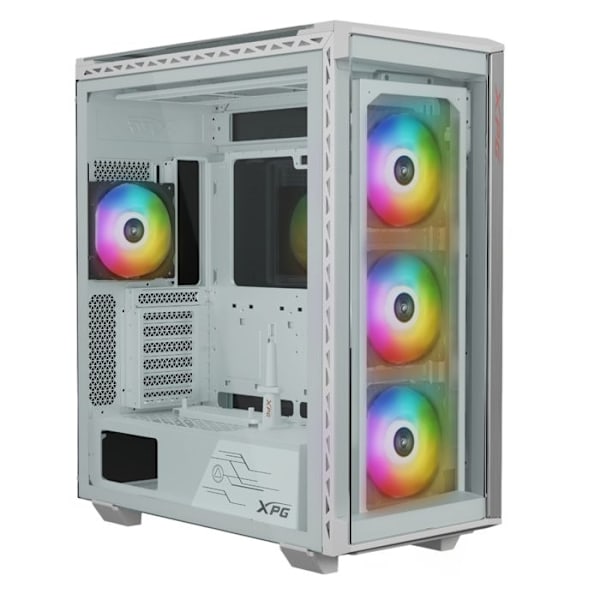 Spelarskåp - XPG - BATTLECRUISER II - E-ATX - 4 ARGB-fläktar - Vitt härdat glas