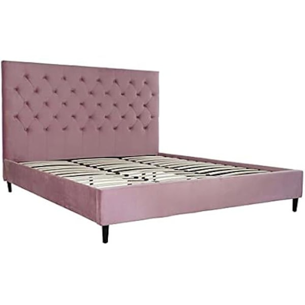 Sänky - DKD HOME DECOR - Vakio - Vaaleanpunainen - 2 paikkaa - Puu ja metalli - Mitat 187x210x137 cm Rosa