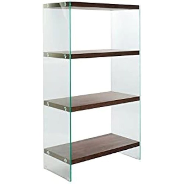 Hylde - DKD HOME DECOR - Standard - MDF træ og glas - Brun - 40x80x150 cm kastanj
