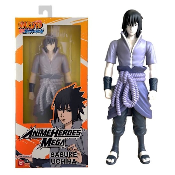 Stor ledad figur - BANDAI - Anime Heroes - Naruto Shippuden - Anime Heroes Mega Figur 30 cm - Sasuke Uchiha Flerfärgad