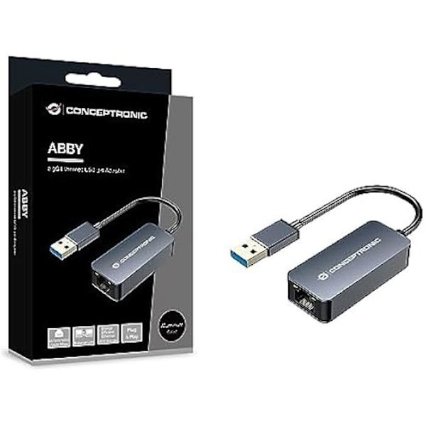 Conceptronic ABBY12G 2.5G Ethernet USB 3.0 Wake-on LAN-sovitin, joka on yhteensopiva Nintendo Switchin kanssa