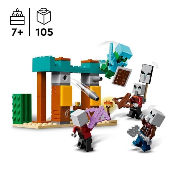 LEGO Minecraft 21267 The Desert Illageois Patrol - Byggespil fra 7 år Flerfärgad