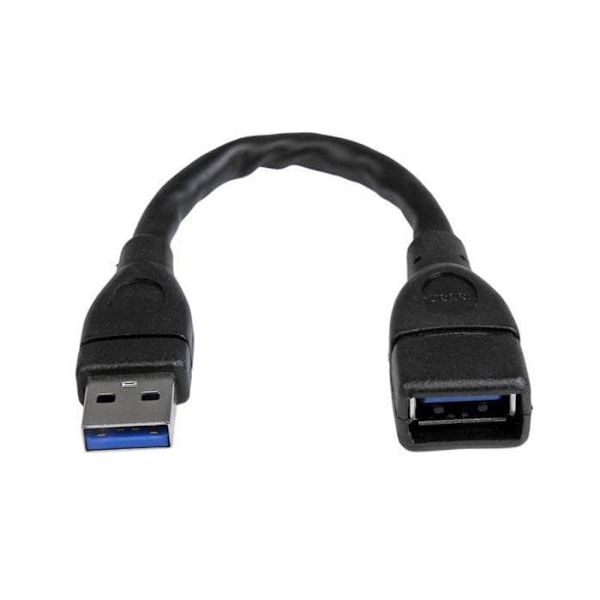Jatkokaapeli / USB 3.0 A - A jatke 15 cm - USB A - USB A jatke 15 cm - M/F - Musta - USB3EXT6INBK
